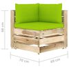 vidaXL 11 pcs conj. lounge jardim c/ almofad&otilde;es madeira impreg. verde