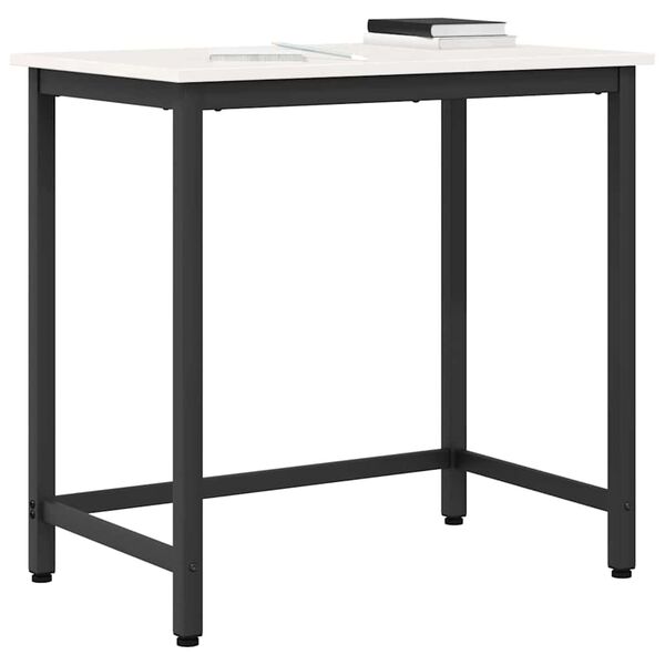 vidaXL mesa Branco 80 x 50 x 77 cm Madeira de Engenharia e A&ccedil;o