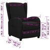 vidaXL Poltrona reclin&aacute;vel tecido preto