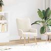 vidaXL poltrona Creme 63 x 67 x 94 cm Tecido de Ovelha e Compensado