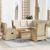 vidaXL 6 pcs conjunto lounge p/ jardim com almofad&otilde;es vime PE bege