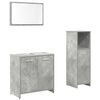 vidaXL 3 pcs conj. m&oacute;veis casa banho derivados madeira cinza cimento
