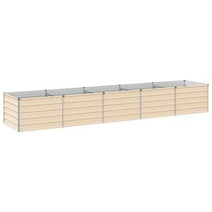 vidaXL Cama de Jardim Elevada Ivory 400 x 80 x 55 cm A&ccedil;o Galvanizado