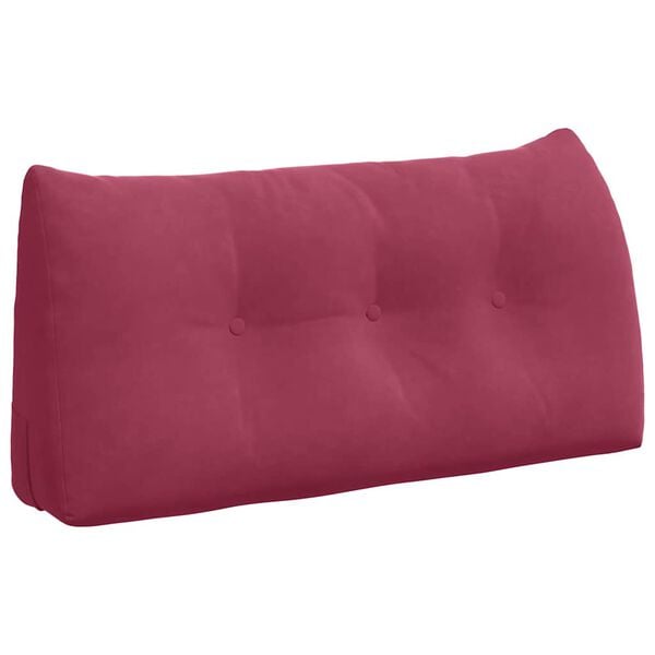 vidaXL Travesseiro para Costas Vinho Vermelho 100 x 24 x 50 cm Veludo