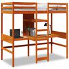 vidaXL Cama alta sem colch&atilde;o 90x190 cm pinho maci&ccedil;o castanho-mel