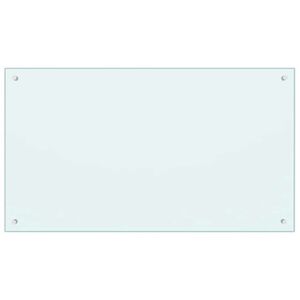vidaXL Painel anti-salpicos de cozinha 100x60cm vidro temperado cor leitosa