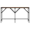 vidaXL Mesa consola 140x29x75 cm derivados de madeira carvalho fumado