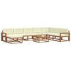 vidaXL Conjunto de Sof&aacute;s para Exterior 9 pcs Natural e Creme