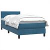 vidaXL Cama com molas/colchão 80x220 cm veludo azul-escuro