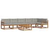 vidaXL Conjunto de Sof&aacute;s para Exterior 7 pcs Cinza Natural e Claro