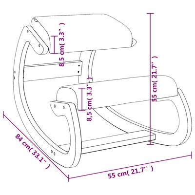 vidaXL Cadeira de ajoelhar 55x84x55cm contraplacado de bétula castanho
