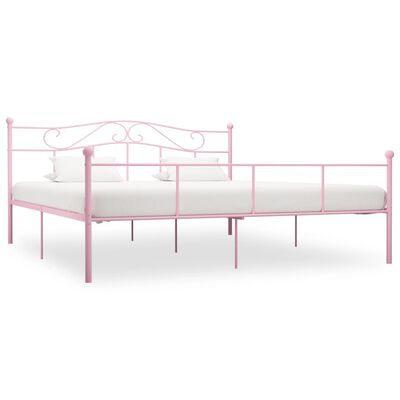 vidaXL Estrutura de cama 180x200 cm metal rosa