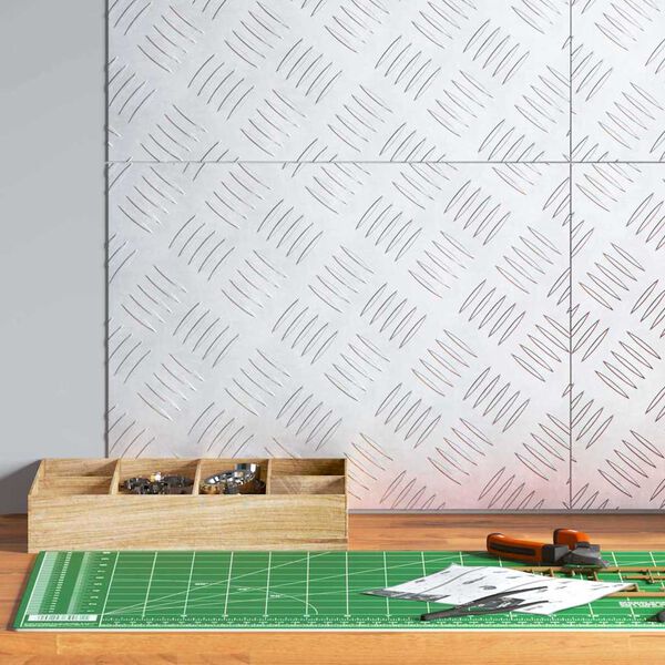 vidaXL Degrau Retangular 4 pcs Prateado 40 x 30 cm Alum&iacute;nio