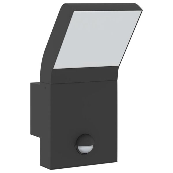 vidaXL Candeeiros parede LED exterior c/ sensor 2 pcs alumínio preto