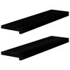 vidaXL Soleiras da janela 2 pcs 80x20x2 cm carvalho castanho-preto