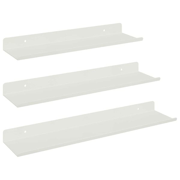 vidaXL Prateleira Flutuante 3 pcs Branco 40 x 9 x 2,5 cm A&ccedil;o