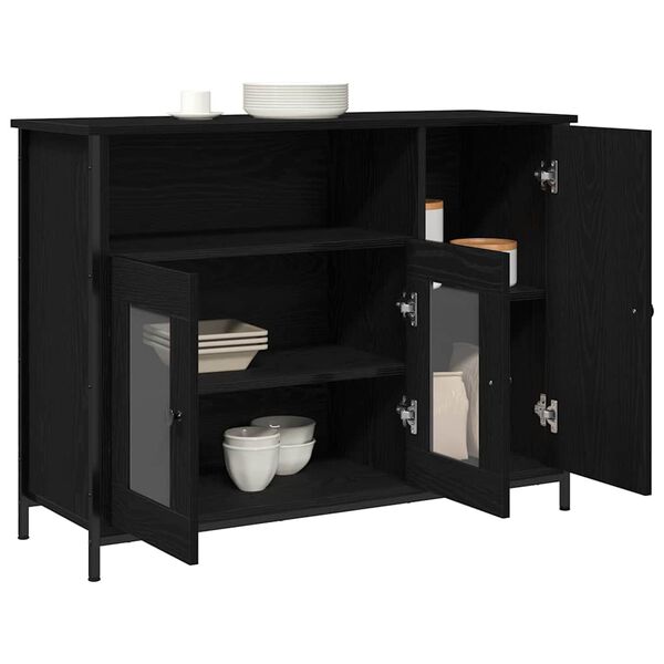 vidaXL Buffet Carvalho Preto 100 x 35 x 75 cm