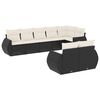 vidaXL 8 pcs conjunto sof&aacute;s de jardim com almofad&otilde;es vime PE preto