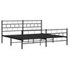 vidaXL Estrutura de cama com cabeceira e p&eacute;s 183x213 cm metal preto