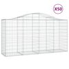 vidaXL Cestos gabi&atilde;o arqueados 50 pcs 200x50x100/120 ferro galvanizado