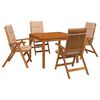 vidaXL Conjunto de Jantar de Jardim de 5 Pe&ccedil;as Natural