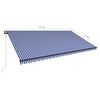vidaXL Toldo retr&aacute;til autom&aacute;tico 600x300 cm azul e branco