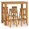 vidaXL 5 pcs conjunto de bar para jardim madeira de ac&aacute;cia maci&ccedil;a