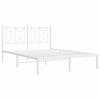 vidaXL Estrutura de cama com cabeceira 140x190 cm metal branco