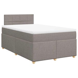 vidaXL Cama boxspring c/ colch&atilde;o 120x190cm tecido castanho-acinzentado