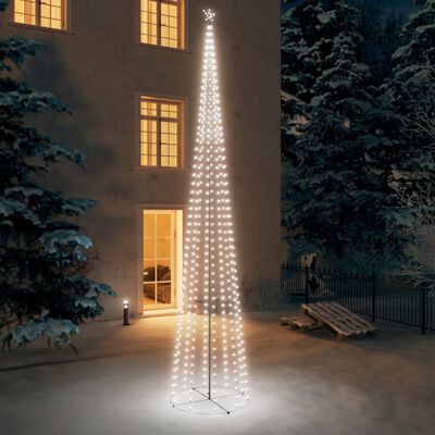 vidaXL Árvore de Natal em cone 752 luzes LED 160x500 cm branco frio |  