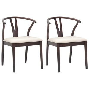 vidaXL Cadeira de jantar 2 pcs Marrom claro e claro