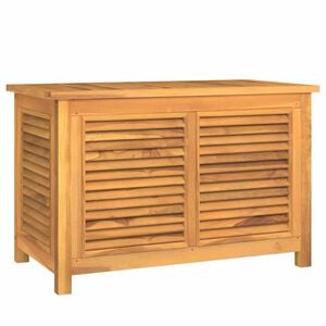 vidaXL Caixa de arruma&ccedil;&atilde;o para jardim com saco 90x50x58 cm teca maci&ccedil;a