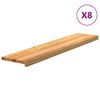 vidaXL Tapetes de escada 8 pcs 120x30x2 cm carvalho castanho-claro
