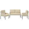 vidaXL Conjuntos de sof&aacute;s 3 pcs Creme 115 x 56 x 80 cm Contraplacado