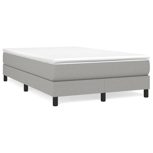 vidaXL Cama boxspring com colchão 120x190 cm tecido cinzento-claro