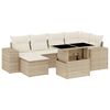 vidaXL 7 pcs conjunto de sof&aacute;s p/ jardim com almofad&otilde;es vime PE bege