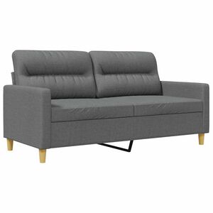 vidaXL Sof&aacute; de 2 lugares em tecido 140 cm cinzento-escuro