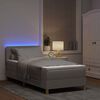 vidaXL Cama Box Spring LED Cinzento-acastanhado 90 x 200 cm tecido