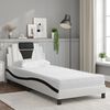 vidaXL Cama Viana com colch&atilde;o 80x200 cm couro artificial branco e preto