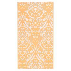 vidaXL Tapete de exterior 120x180 cm ARAKIL PP laranja e branco