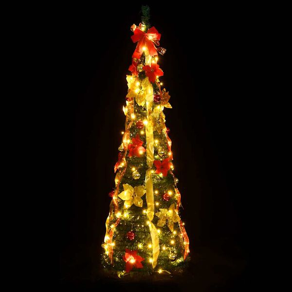 vidaXL &Aacute;rvore de Natal artificial pop-up c/ 150 luzes LED 180 cm verde