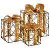 vidaXL Caixa de presente de Natal iluminada 3 unid. 150 LED
