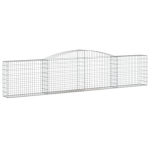 vidaXL Cesto gabi&atilde;o arqueado 400x30x80/100 cm ferro galvanizado