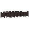 vidaXL Conjunto de Jantar para Jardim com Almofadas 17 pcs Castanho PP