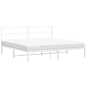 vidaXL Estrutura de cama com cabeceira 180x200 cm metal branco