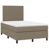 vidaXL Cama boxspring c/ colch&atilde;o 120x190cm tecido castanho-acinzentado