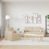 vidaXL Sof&aacute; 2 pcs Creme 158 x 78 x 80 cm tecido