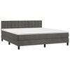 vidaXL Cama box spring c/ colch&atilde;o/LED 180x200cm veludo cinzento-escuro