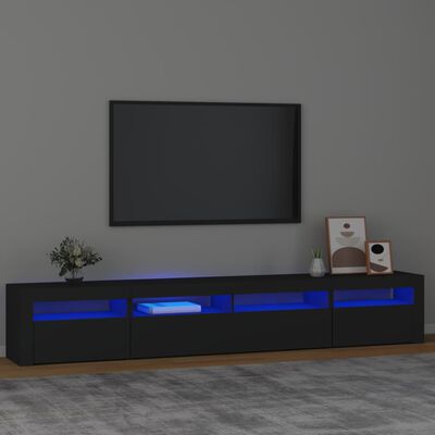 vidaXL Móvel de TV com luzes LED 240x35x40 cm preto