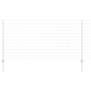 vidaXL Cerca com Poste Prateado